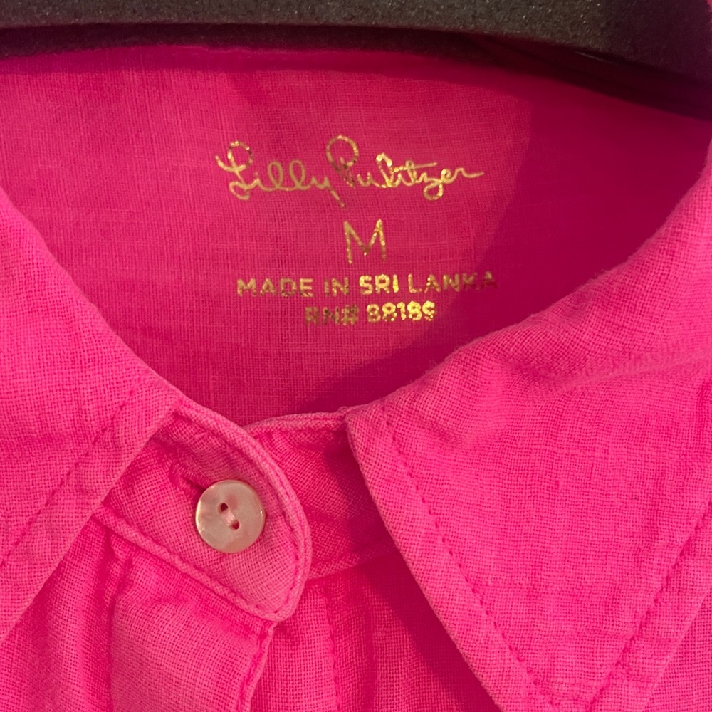 LILLY PULITZER Sea View Linen Button Down for Women in Medium - Picture 2 of 4